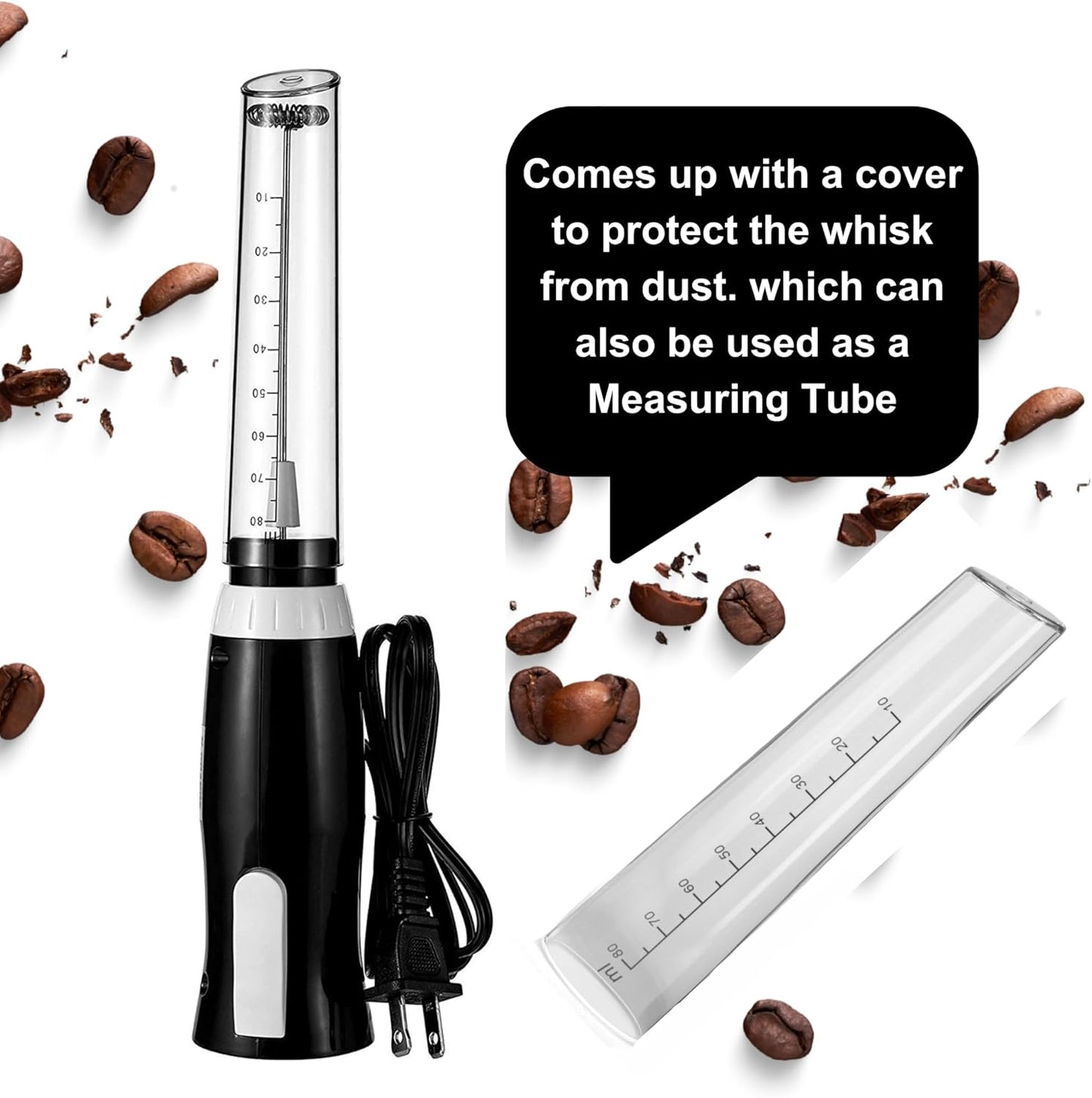 K-Brands Electric Milk Frother - Handheld Whisk for Coffee, Latte & Cappuccino - Powerful Foam Maker