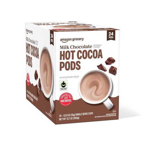 Happy Belly Hot Cocoa Pods - Rich Milk Chocolate Flavor | 24 Count Pack