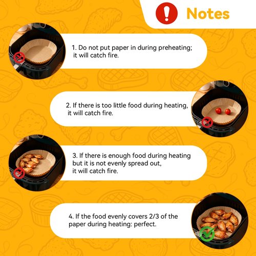 400Pcs Air Fryer Paper Liners, 5-8 QT Air Fryer Disposable Unbleached Non-Stick Parchment Paper Liner, Square 8 inch Baking Liner