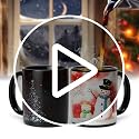 Xma Snowman Blue Color Changing Mug 12oz - Holiday Christmas Gift Box for Women Men Kids
