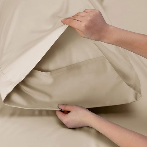 Bedsure Cooling Twin XL Sheets - Breathable Rayon from Bamboo, Soft & Luxurious, Deep Pocket Up to 16 Inches, Beige
