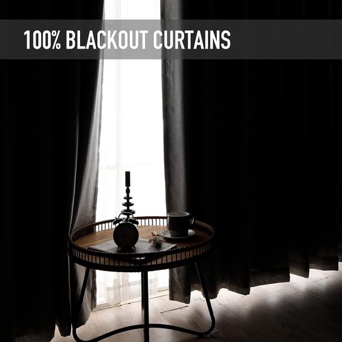 Blackout Shield Sliding Door Curtains - Extra Wide 100”W x 84”L Grey Grommet Drapes for Living Room