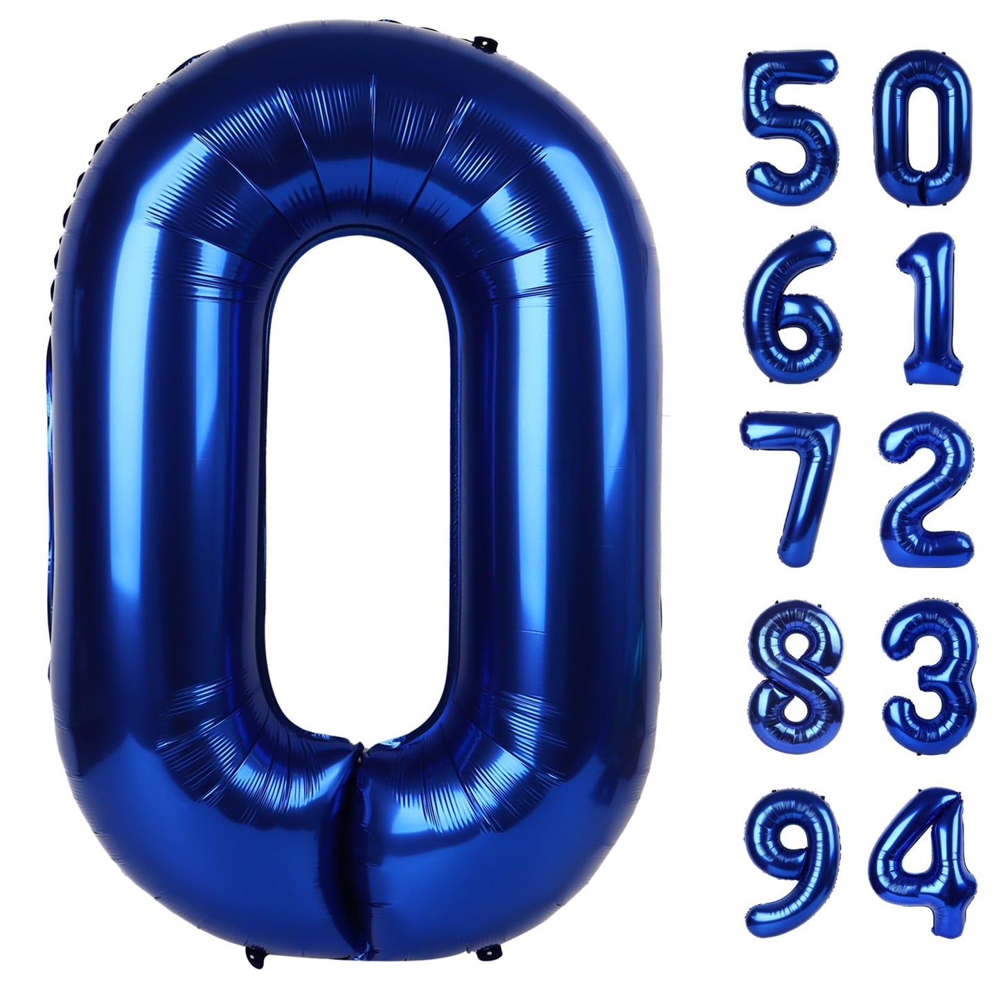 Night Blue Number Balloon 40 Inch, 0 Number Balloons, 10 20 30 40 50 Numbers Balloon Birthday Decorations, Party Supplies for Women