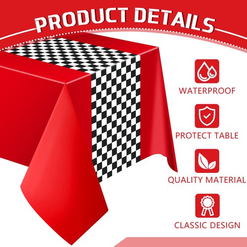 Irenare 2 Sheets Car Birthday Party Supplies Racing Party Decorations Road Tablecloth Racetrack Table Runner Table Covers for Kids Boy Car Theme Birthday Favors, 54 x 108 Inch