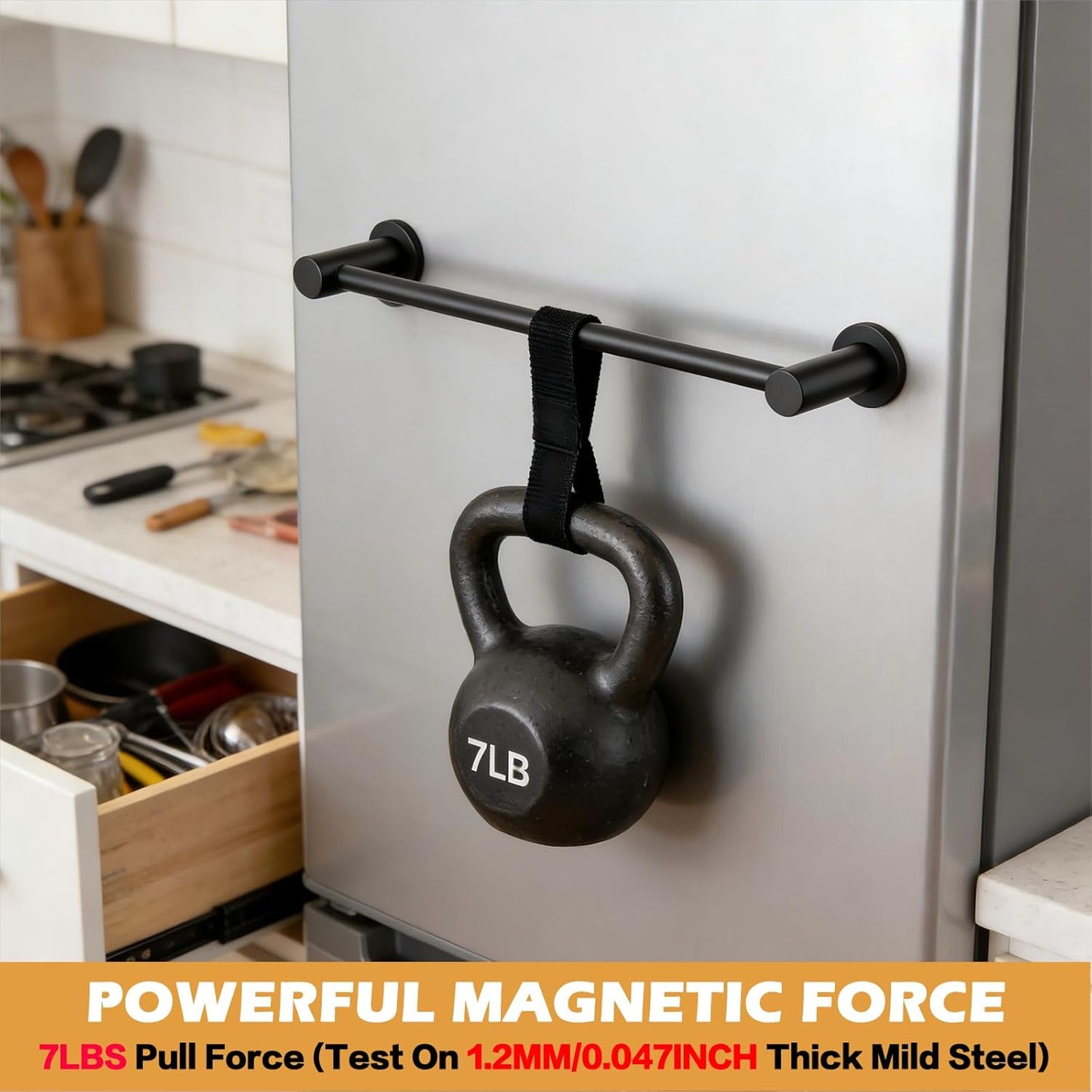 ULIBERMAGNET Magnetic Towel Holder - Adjustable Length Non-Slip Bar for Whiteboards & Refrigerators | 2 Pack