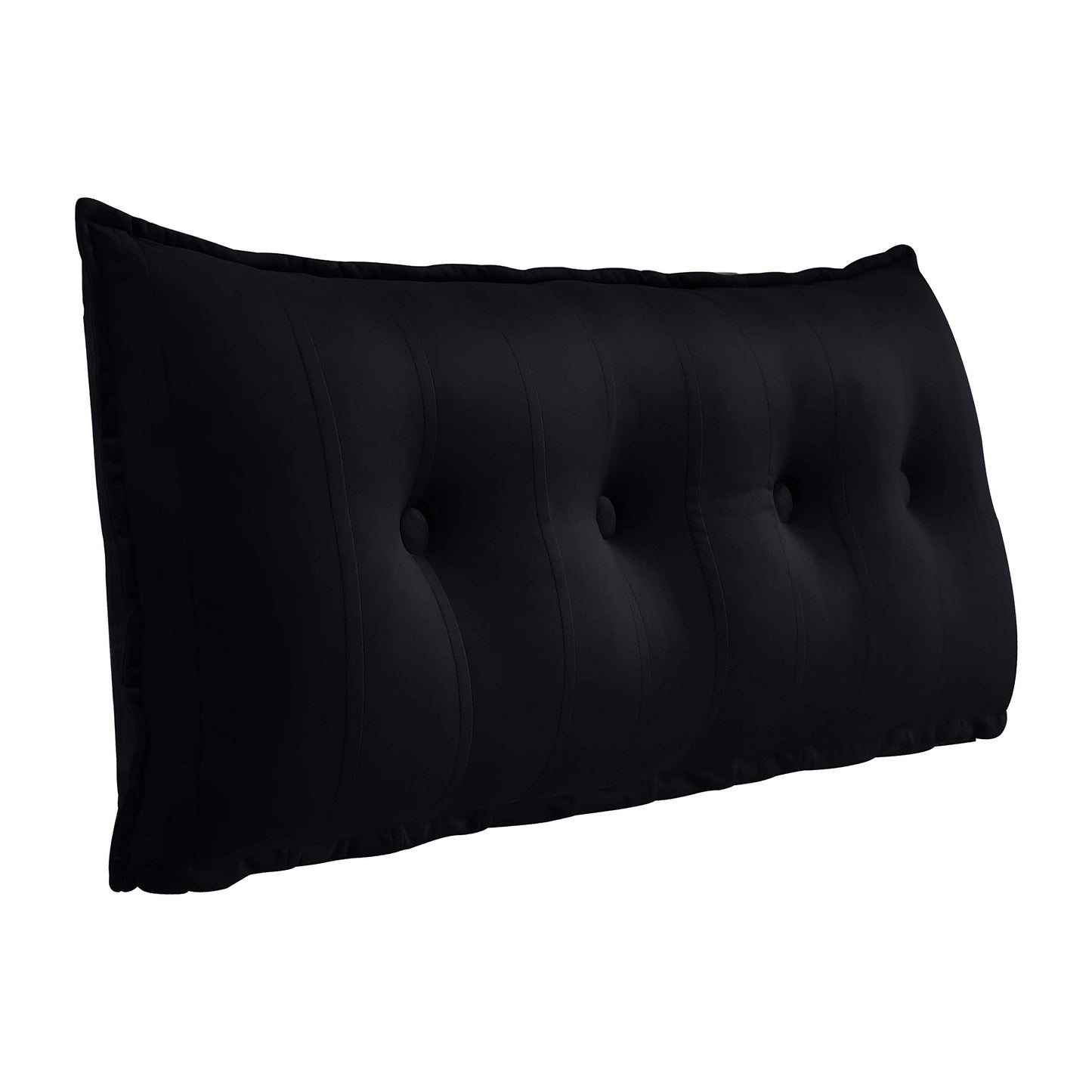 Johnear Bolster Pillow Headboard Backrest Pillow Velvet Large Daybed Cushion Lumber Back Pad Support Positioning Sofa Bed Rest Reading Pillow （Black, 59 x 3 x 20 inches）