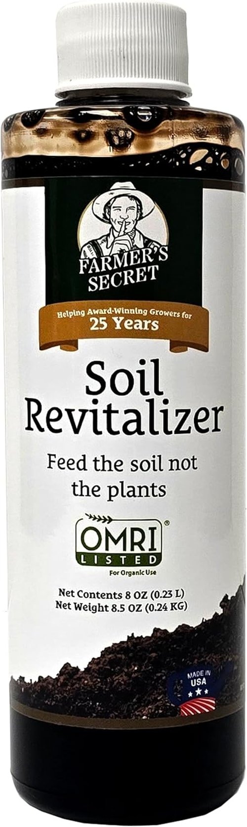 Farmer’s Secret Soil Revitalizer - Organic Liquid Compost Soil Amendment (8oz) | Activated Humic Acid for Healthy Plants