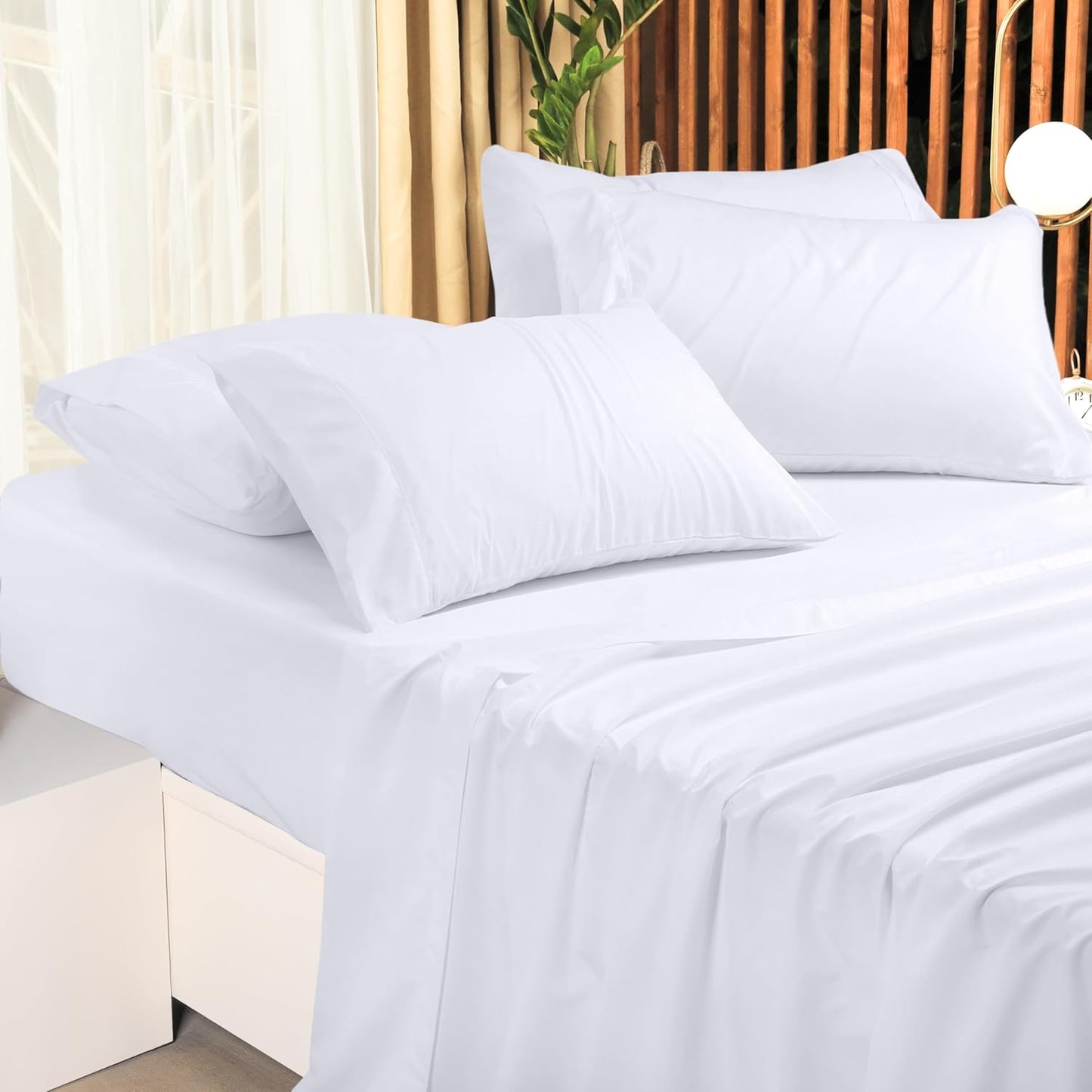Utopia Bedding King Bed Sheets Set - Luxurious Brushed Microfiber - Fade & Shrinkage Resistant - Easy Care (White)