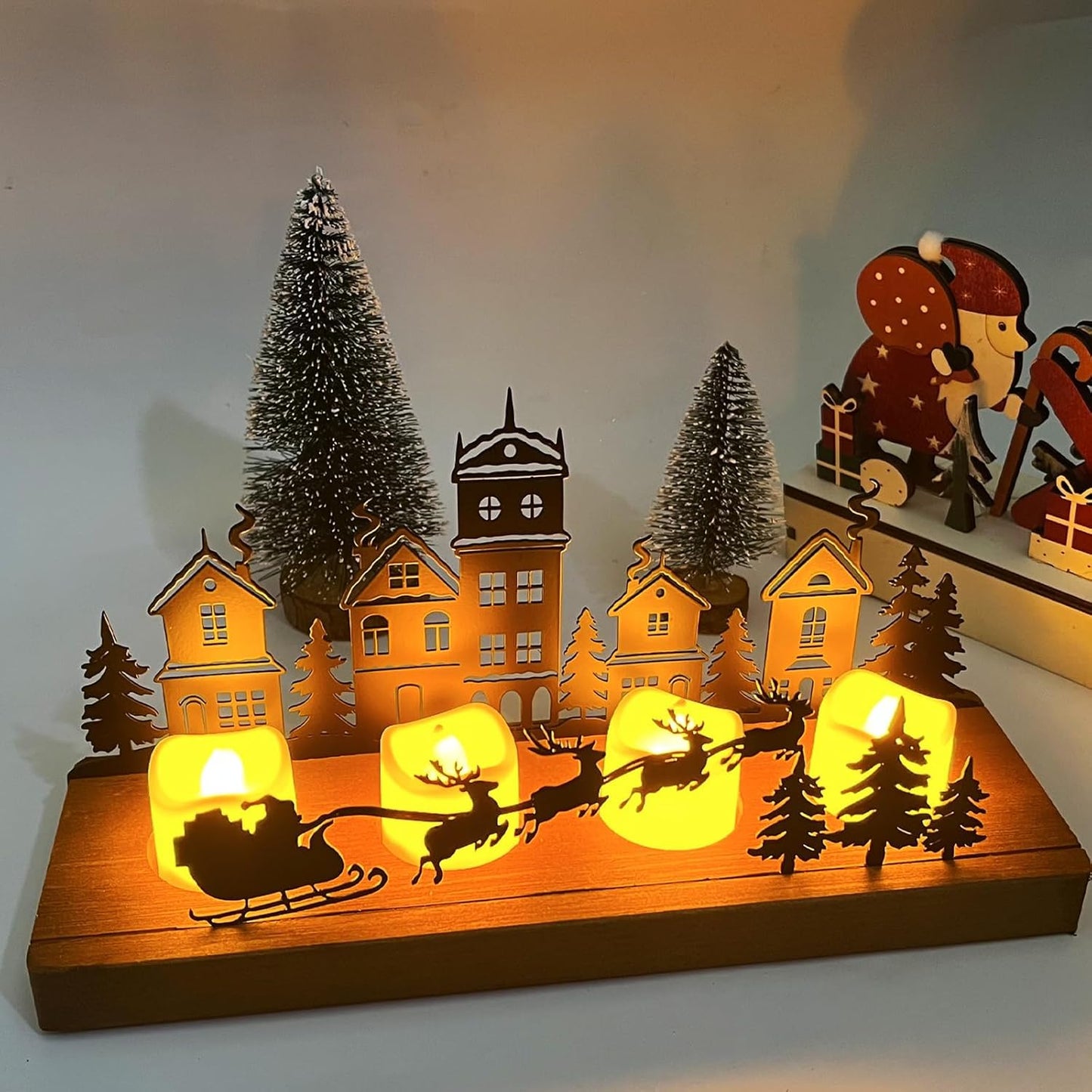 Regine Switzerland Christmas Candle Holder - 4 LED Tea Light Seats | Festive Advent Design