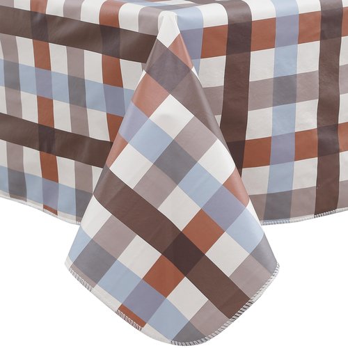 Heavy Duty Vinyl Tablecloth with Flannel Backing Waterproof Oil-Proof Plastic Table Cloth Stain-Resistant Wipeable Rectangle or Square Table Cover for Indoor and Outdoor (Checkered,60x102 Inch)