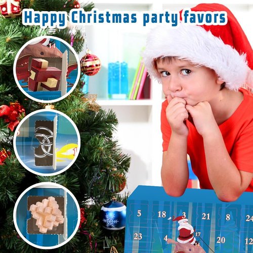 Advent Calendar 2025 | Brain Teaser Puzzles for Kids & Adults | 24-Day Countdown Gift Box