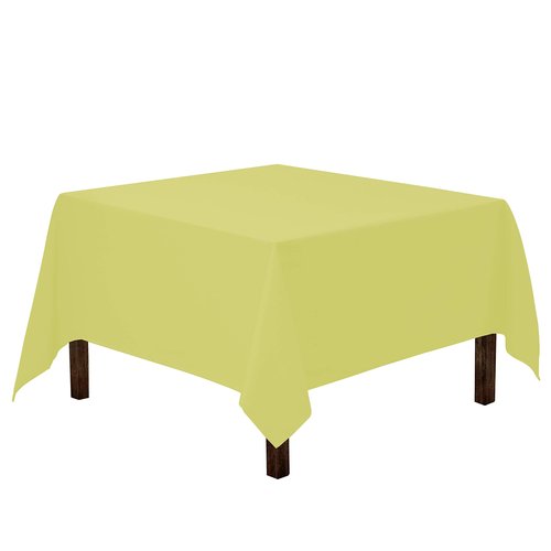 Gee Di Moda Square Tablecloth - 52 x 52 Inch Yellow Table Cloth for Small Square or Round Tables - Heavy Duty Washable Fabric - for Buffet Table, Holiday Party, Dinner, Wedding & Baby Shower