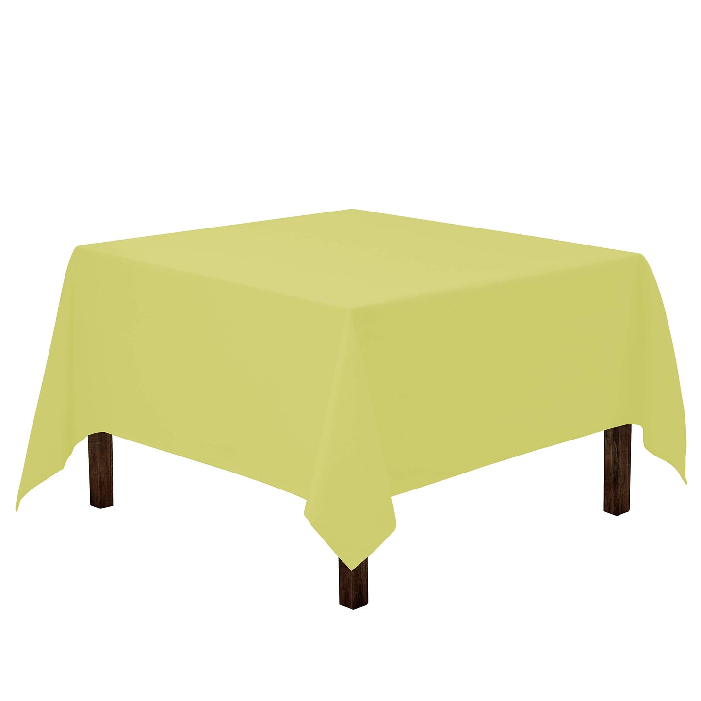 Gee Di Moda Square Tablecloth - 85 x 85 Inch Yellow Table Cloth for Large Square or Round Tables - Heavy Duty Washable Fabric - for Buffet Table, Holiday Party, Dinner, Wedding & Baby Shower