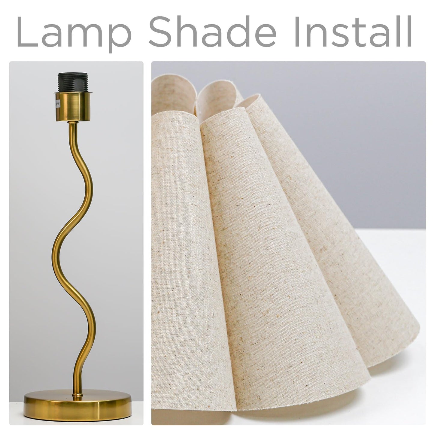 KUNJOULAM Small Table Lamp, Bedside Nightstand Lamp with Umbrella Form Fabric Lampshade, Morden Mini Desk Lamp for Bedroom Home Office Decor