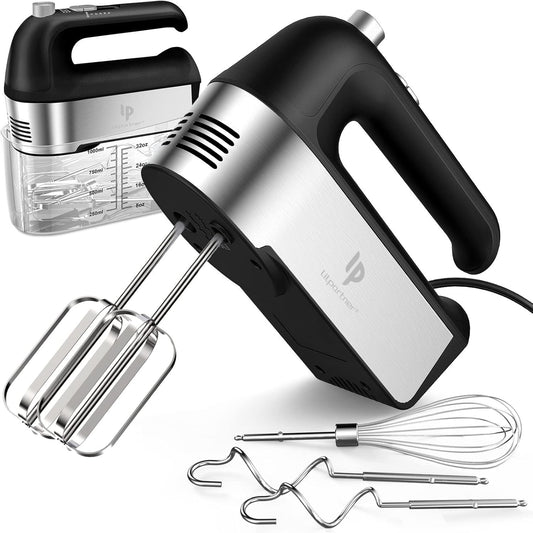 Skiennix Electric Hand Mixer - 450W Kitchen Mixer with Turbo Boost & 5 Speed Settings | Black