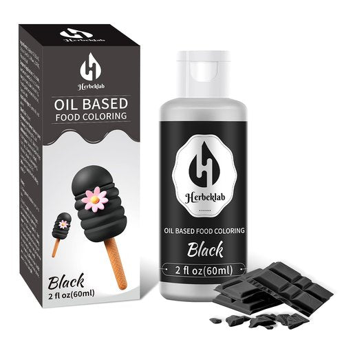 Black Oil Based Food Coloring – 2 fl oz Professional Grade Concentrated Oil Food Dye for Melting Chocolate, Candy Melts, Cake Pops, Strawberries & Baking