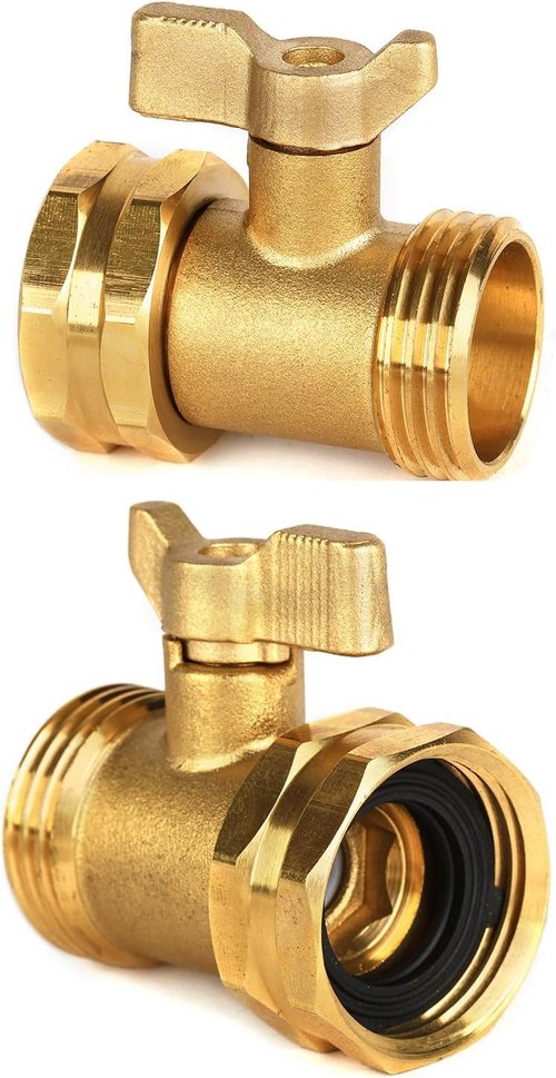 Heavy Duty Brass Hose Shut Off Valve by [Brand Name] - Extended Handle - 3/4" Connector with 4 Washers