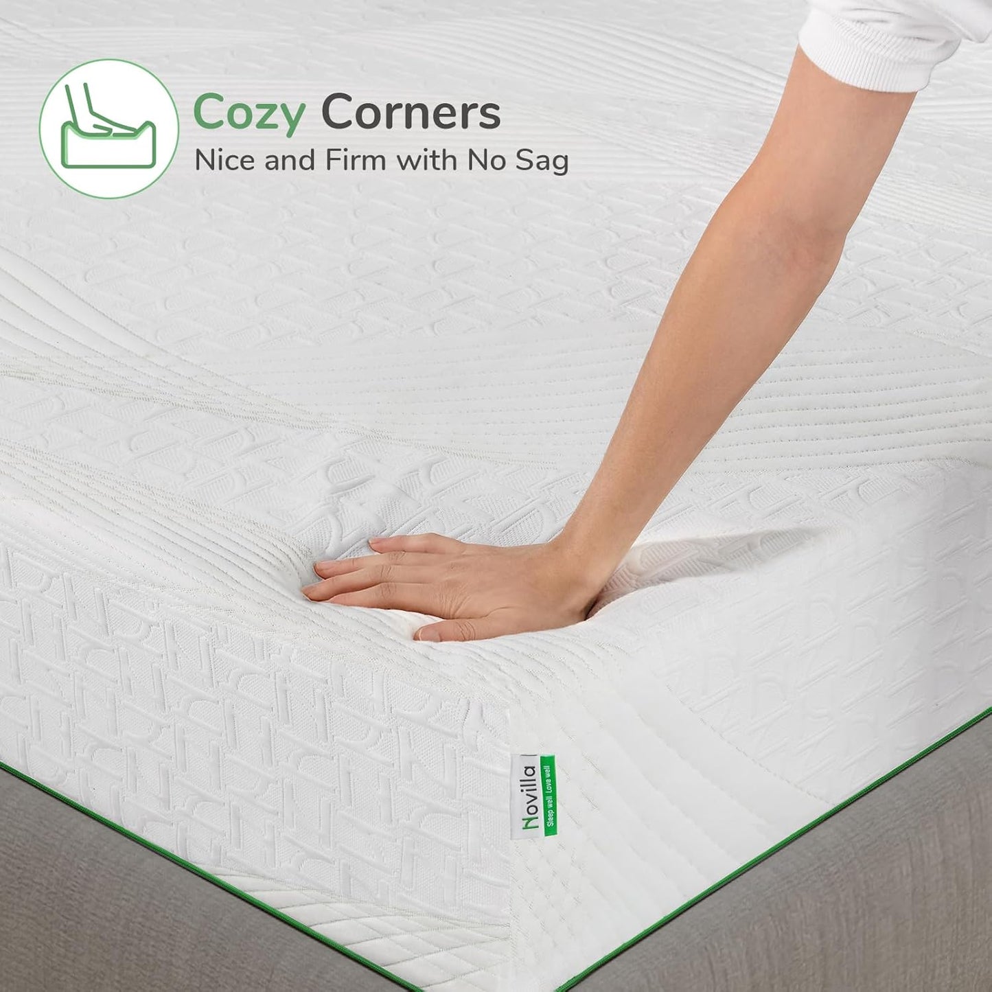 Novilla Twin Mattress - 8 Inch Gel Memory Foam for Back Pain Relief | Medium Firm with Edge Support & Motion Isolation