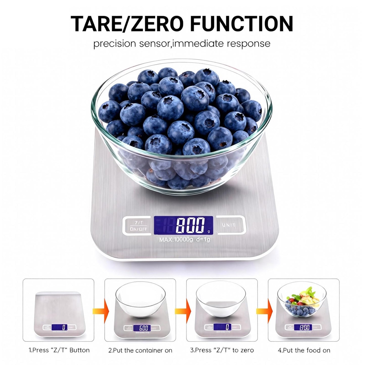 Type-C Fast Charging Rechargeable Shipping Scale, Digital Kitchen Scale,Food Scale Weight Grams and Ounces for Baking Cooking and Meal Prep, 22lb/10kg