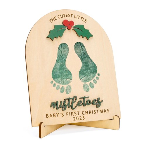 Baby Footprint Kit - Newborn Gifts - Baby's First Christmas Keepsake - Baby First Christmas Ornament 2025 - My Firsts Christmass Ornament 2025 - Babies Boy Firstt Christmass