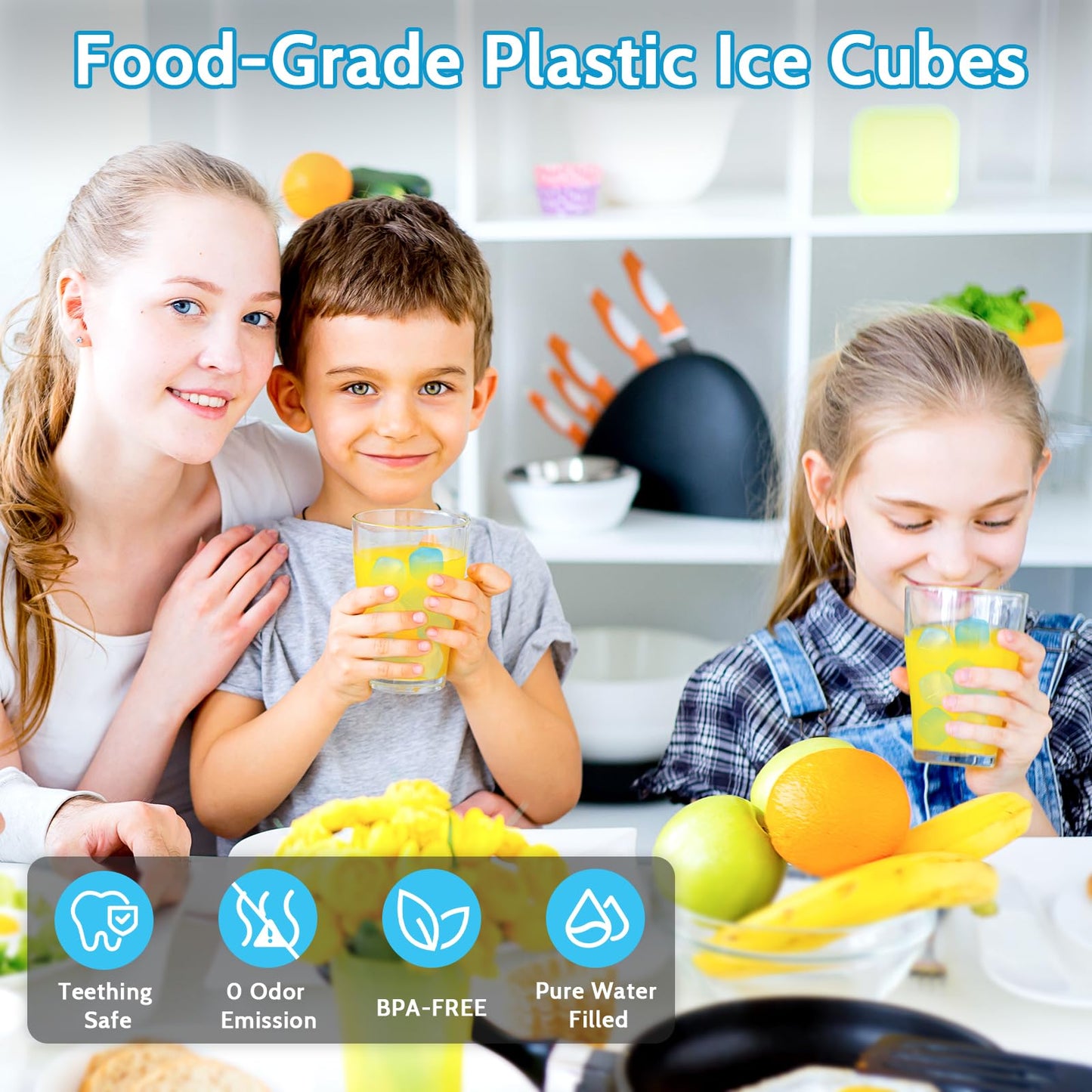 360 Pack Reusable Ice Cubes Refreezable Plastic Ice Cubes Without Diluting Reusable Ice Cubes for Drinks Large Pack Ice Cube Frozen BPA Free for Party Bars Ice Bath Camping