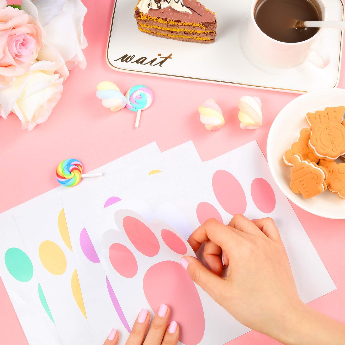 Zonon 20 Pairs of Easter Bunny Stickers Bunny Paw Prints Footprints Floor Clings Decals Rabbit Footprints Rabbit Paw Stickers for Floor Ceiling Window Wall Easter Day Party Supplies, 4 Colors