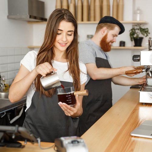 FrutPunch Espresso Cups Set of 2, 3OZ Espresso Shot Cups, V-Shaped Mouth Espresso Shot Glass, with Handle and Scale, Coffee Bar Accessories, Perfect for Making Coffee, Drinks, Etc.