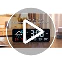Large Digital Wall Clock with Weather & Network Sync - Black