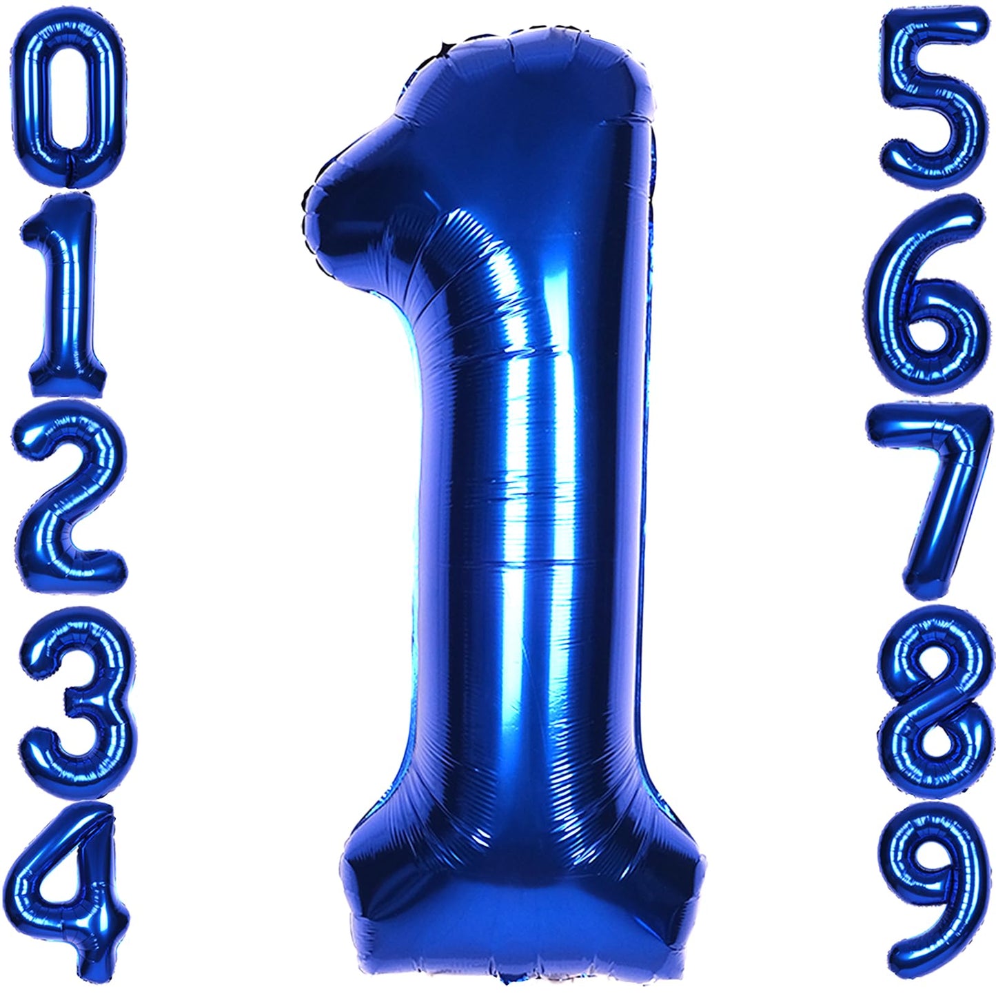 SULALABOO 40Inch Navy Blue Number 1 Balloon Large Helium Royal Blue Number Balloons 0-9 Giant Digital 1st Foil Mylar Big Party Balloon for Boy Birthday Party Anniversary Graduation Decorations