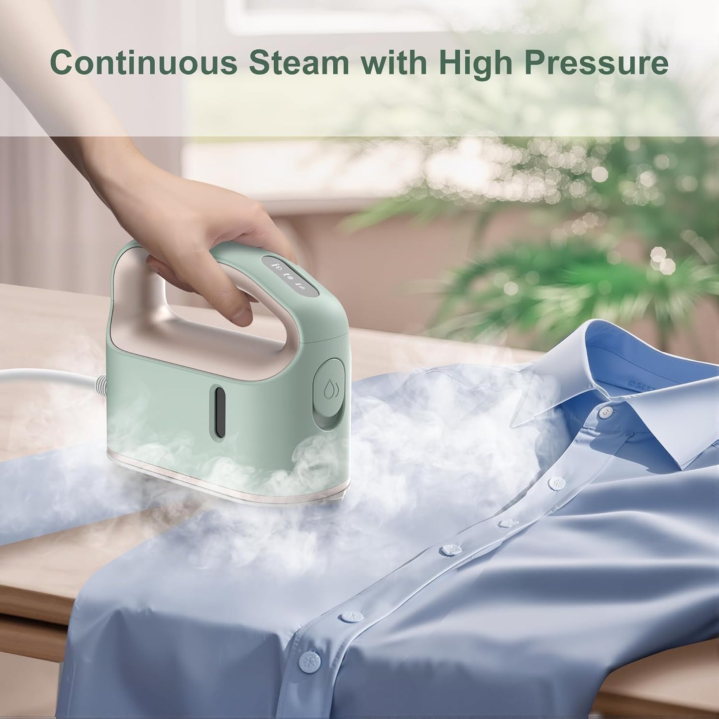 Newbealer Smart Steam Iron - 1200W Turbocharged with 3 Steam Modes, 45s Heat-Up, Nonstick Soleplate | 6oz Tank