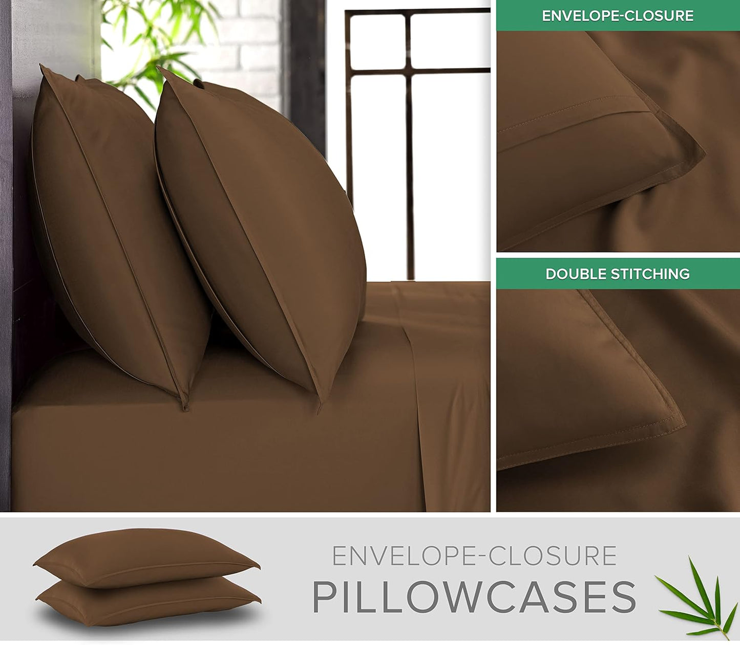 Pure Bamboo Twin Sheets - Luxuriously Soft 100% Organic Viscose Bed Sheet Set | Cooling Comfort in Coconut Husk