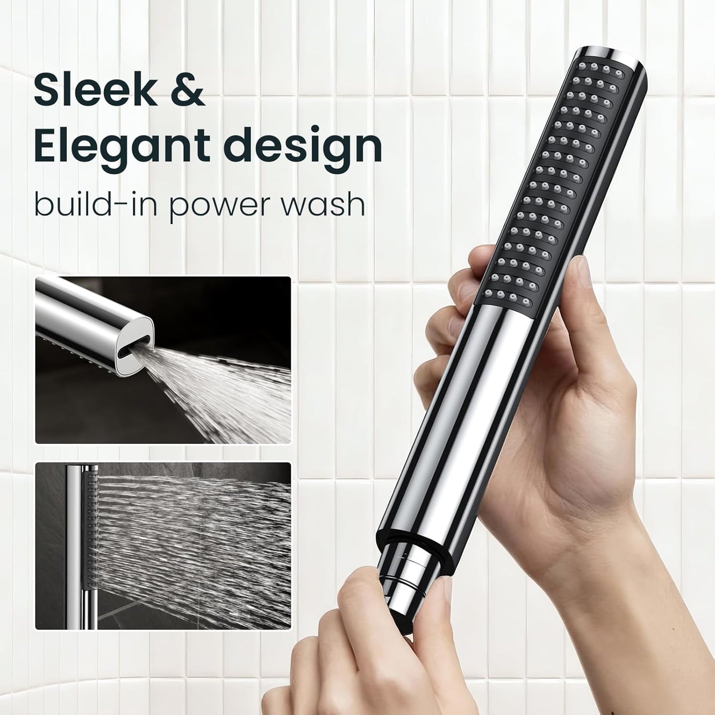 Veken 10" Luxurious Rain Shower Head - High Pressure Dual Showerhead with Handheld | Chrome Finish