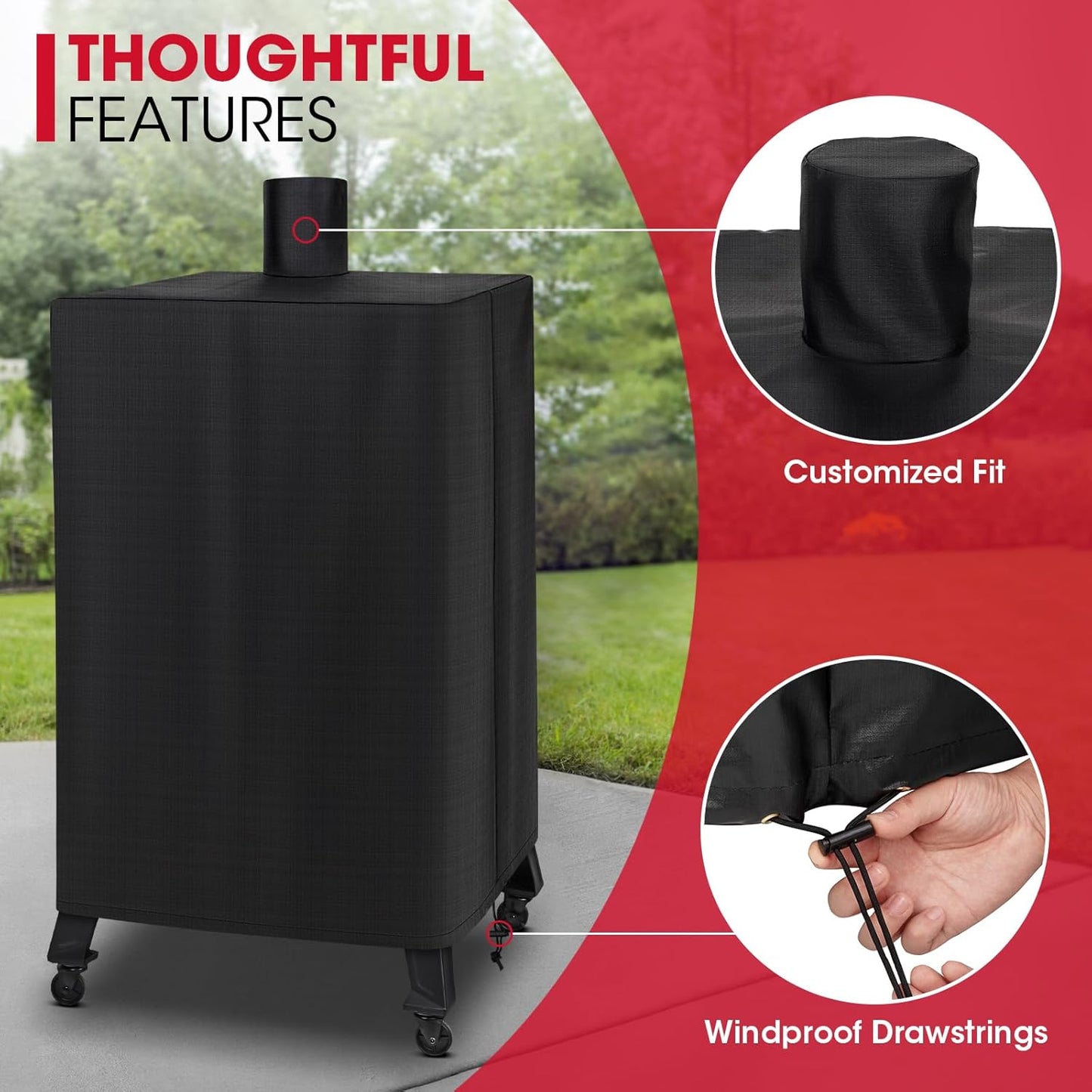 Unicook Vertical Smoker Cover - Waterproof BBQ Protector for Pit Boss 4, 5, 7 Series Grills