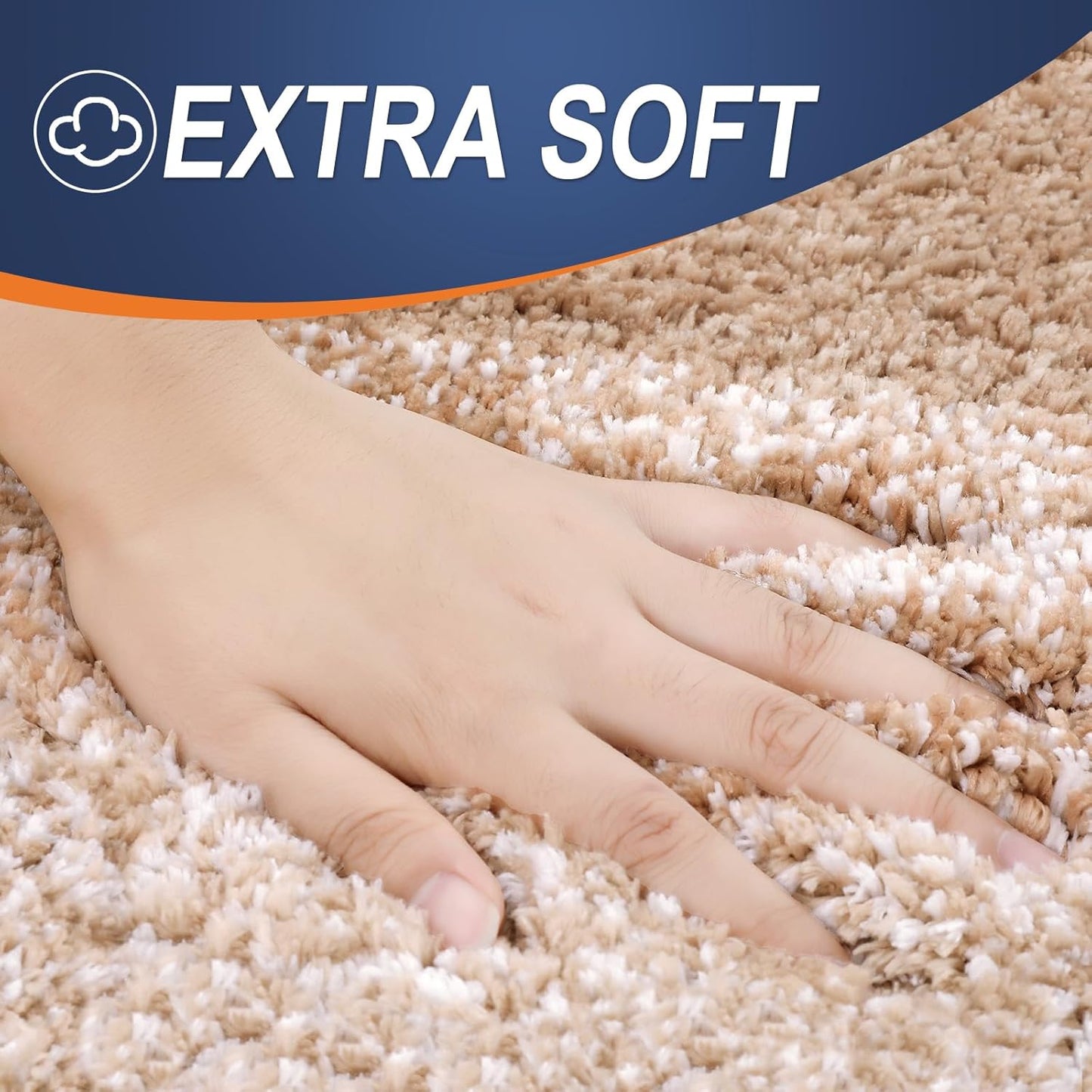 OLANLY Bathroom Runner Rugs - Extra Soft Microfiber Mat, Quick Dry & Washable, 59x24 Inches, Beige