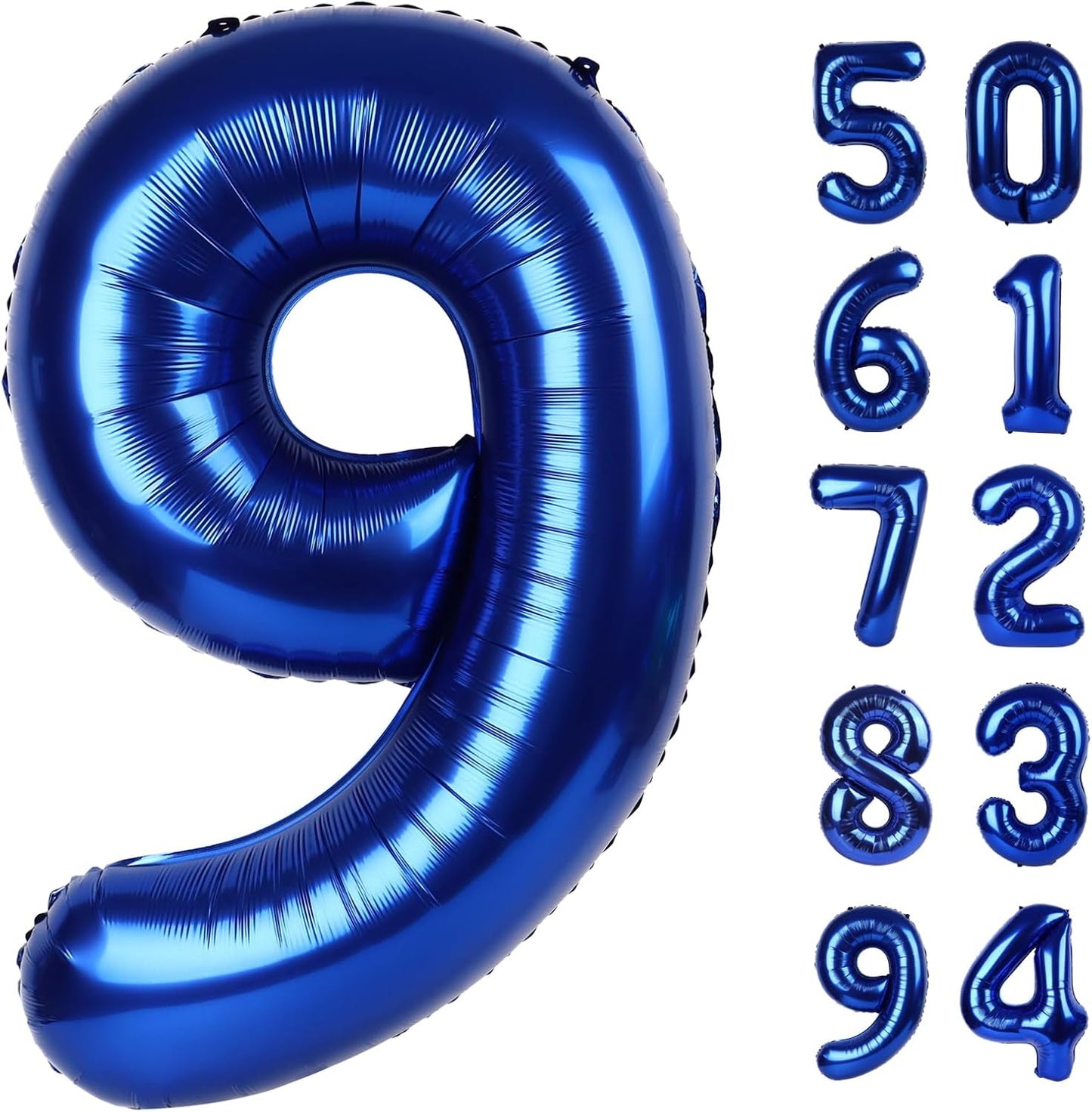 Number 9 Balloon by Night Blue - 40 Inch Giant Birthday Decoration for Girls | Perfect for 9th, 19th, and 29th Parties