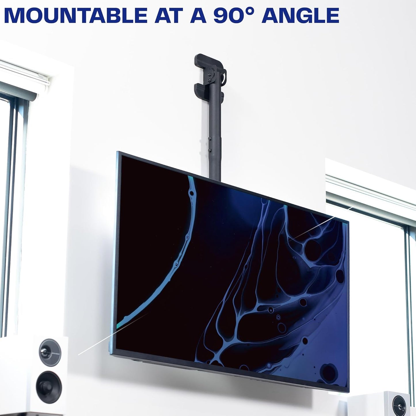 VIVO Ceiling Swivel TV Mount - Adjustable Height for 43 to 86 Inch Screens | Supports 132 lbs, Black