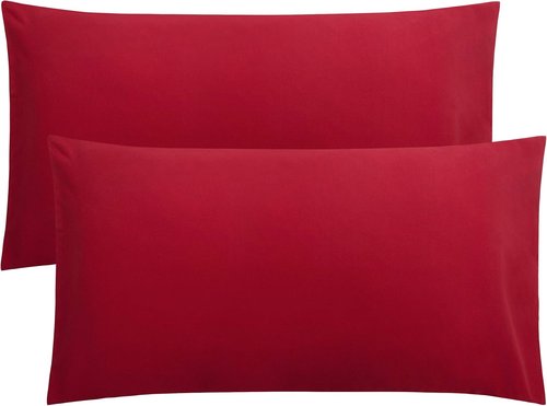 FLXXIE King Pillow Cases - Soft Microfiber Covers, Wrinkle & Fade Resistant, 20x36, Wine Red | Set of 2
