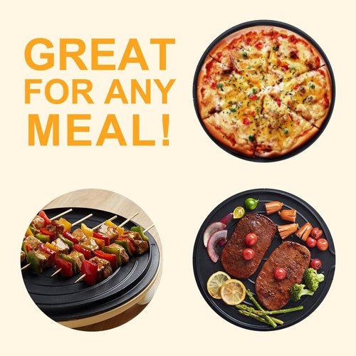 Bear 11.8'' Electric Smokeless Indoor Grill - 1500W Adjustable Temp Quesadilla Maker for All Meals
