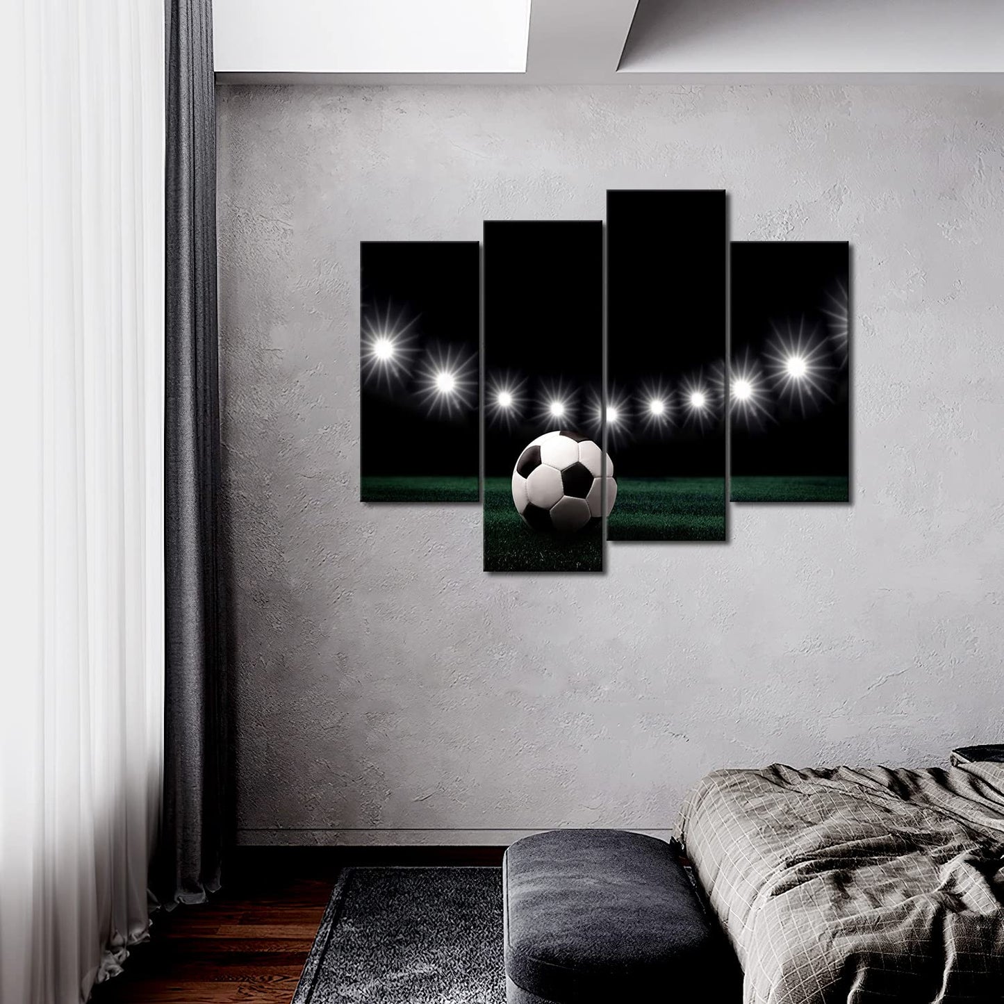 First Wall Art - Eleven White Lights and A Soccer Wall Art Painting Pictures Print On Canvas Art The Picture for Home Modern Decoration