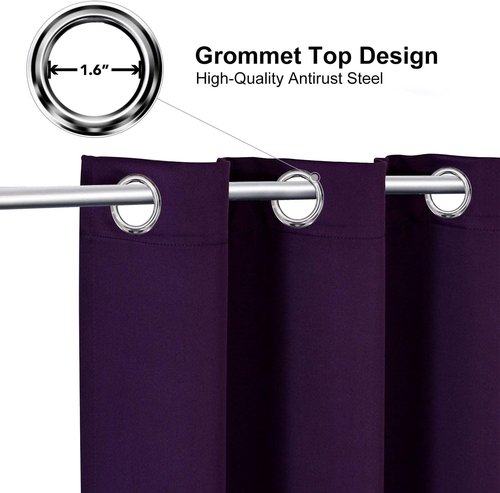 ChrisDowa Blackout Curtains - Thermal Insulated Room Darkening Panels | 90 Inches Long, Royal Purple, 2-Pack