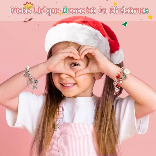 Advent Calendar 2025 - Girls' DIY Charm Bracelet | 24-Day Christmas Countdown Gift in Red