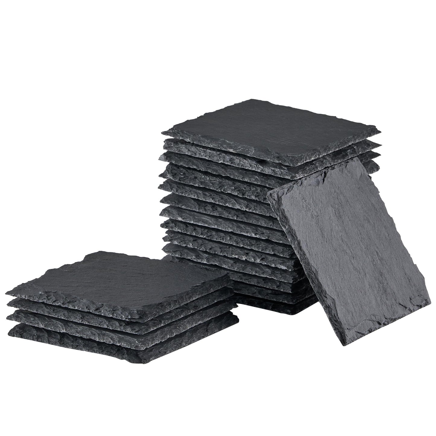 OMTech 36 Pack Slate Coasters, 4x4 in. Round Stone Coaster Set for Laser Engraving, Natural Blank Coasters for Bar Home Kitchen, 0.2 in. Thick Customizable Black Coaster Set for DIY Projects Crafting