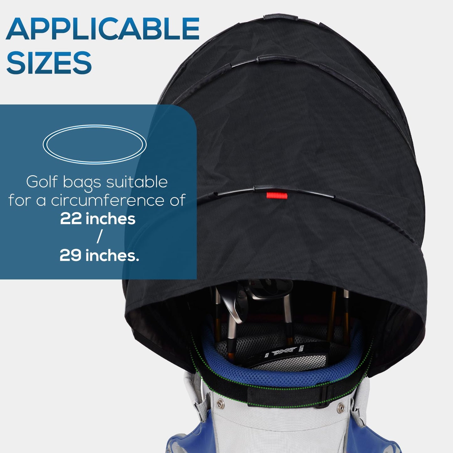 LZFAN Golf Bag Rain Cover, Golf Club Protector, Waterproof Rain and Dust Covers, Easy Access Golf Bag Rain Hood/Cover, Anti UV,Anti-Static,All Weather Protection, Garage Storage (Upgrade-Zipper)