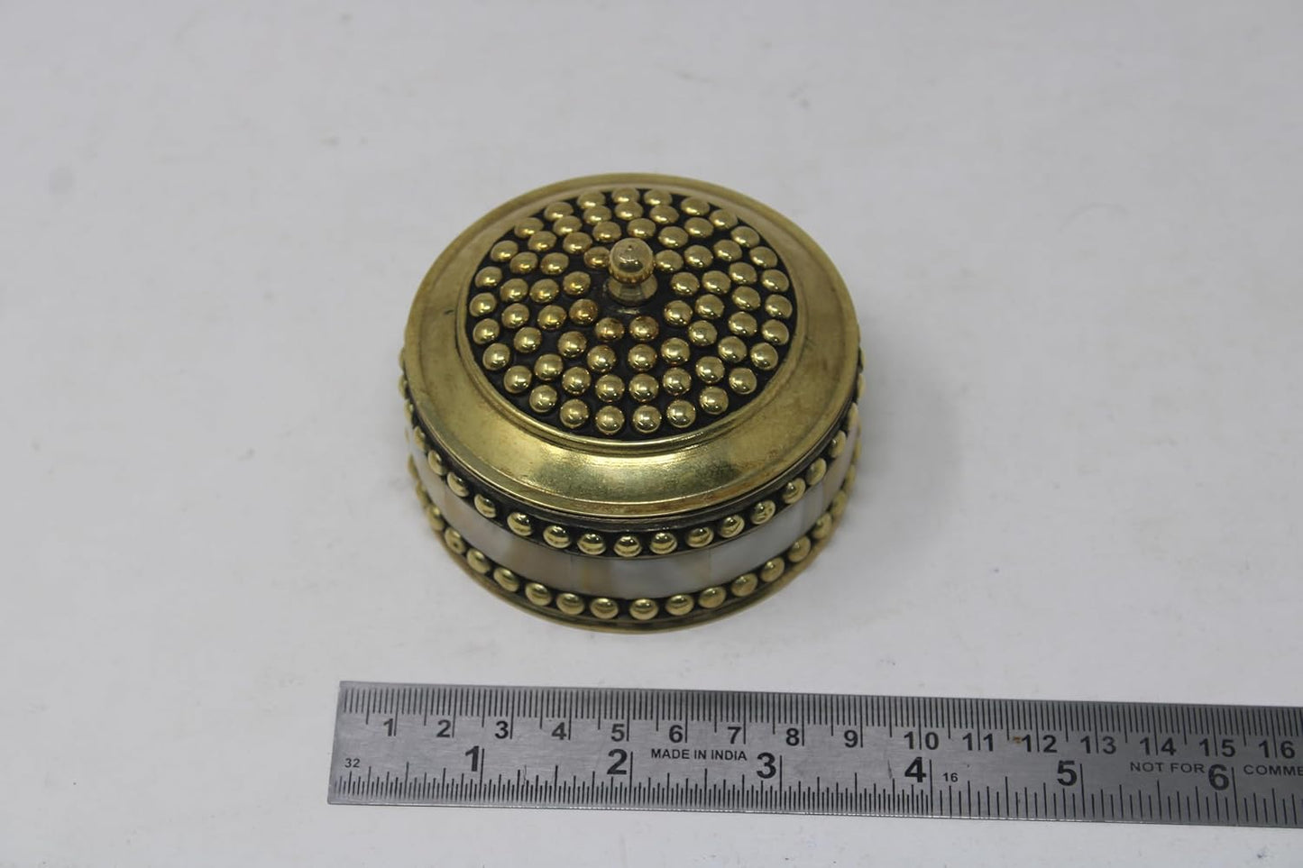 Decorative Jewelry Trinket Box Unique Gift For Home Décor Antique Metal Case with Mother of Pearl Sindoor Box/Coin Box (All Set Black)
