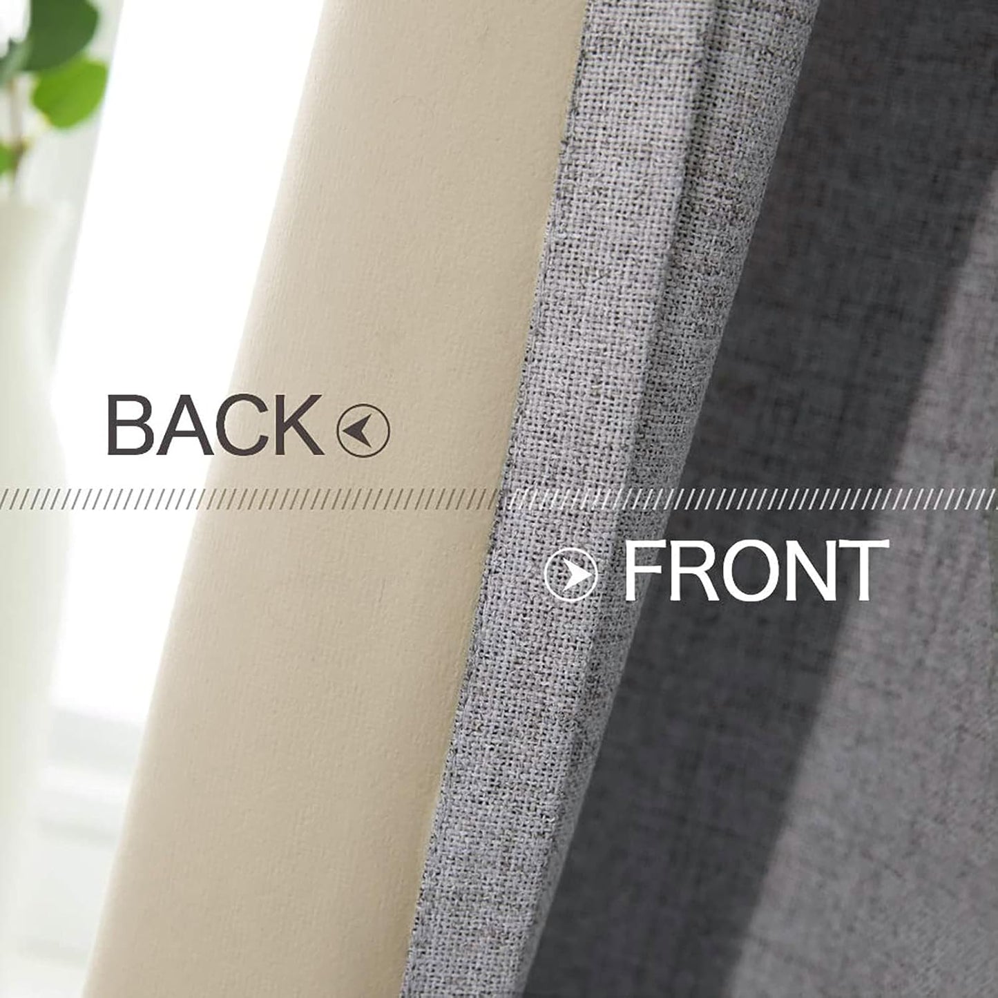 MIULEE Blackout Curtains - 100% Thermal Insulated Grey Linen Texture Drapes | 52x108 Inch (2 Panels)