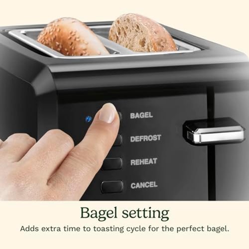 Cuisinart CPT-122BK 2-Slice Toaster - Compact Design with Bagel Slots & 7 Shade Settings - Black