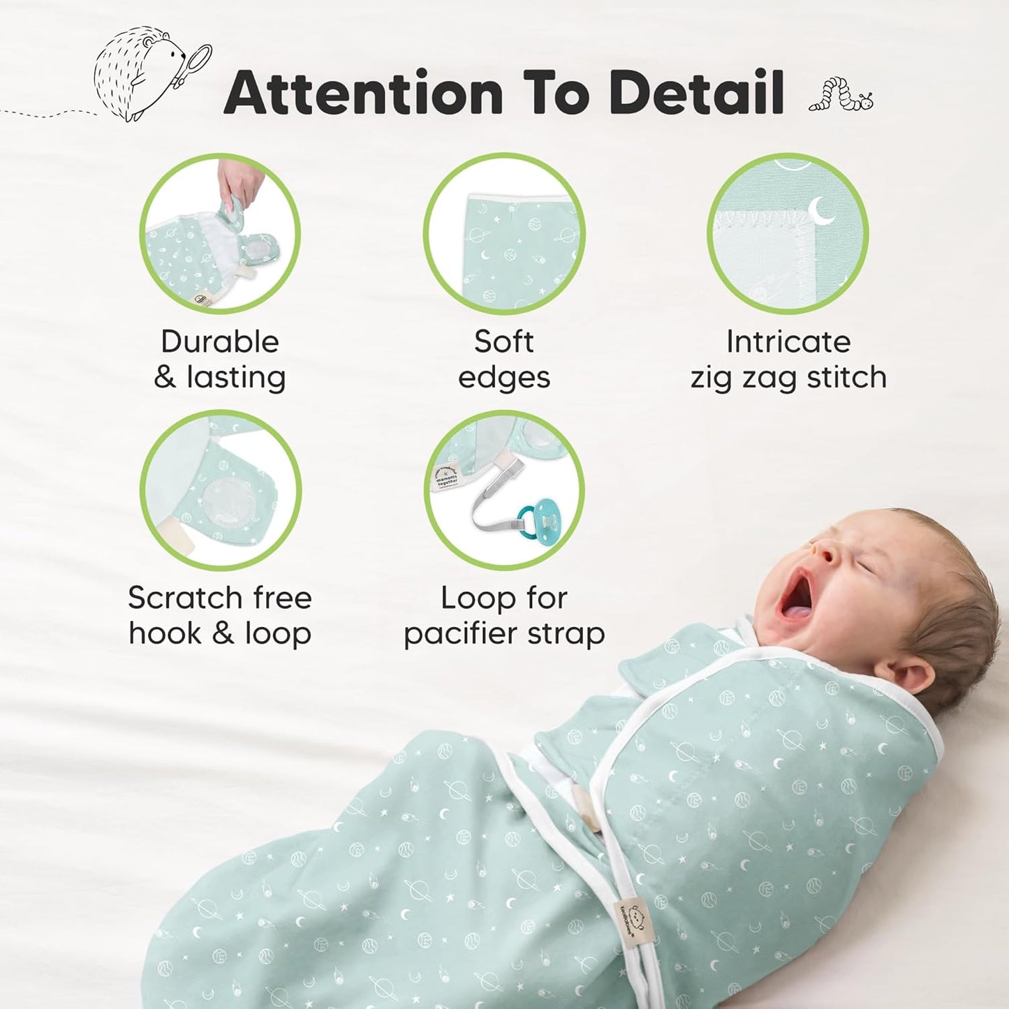 Organic Baby Swaddle Sleep Sacks by 3-Pack | Soft & Snug for Newborns 0-3 Months - Galaxy Design