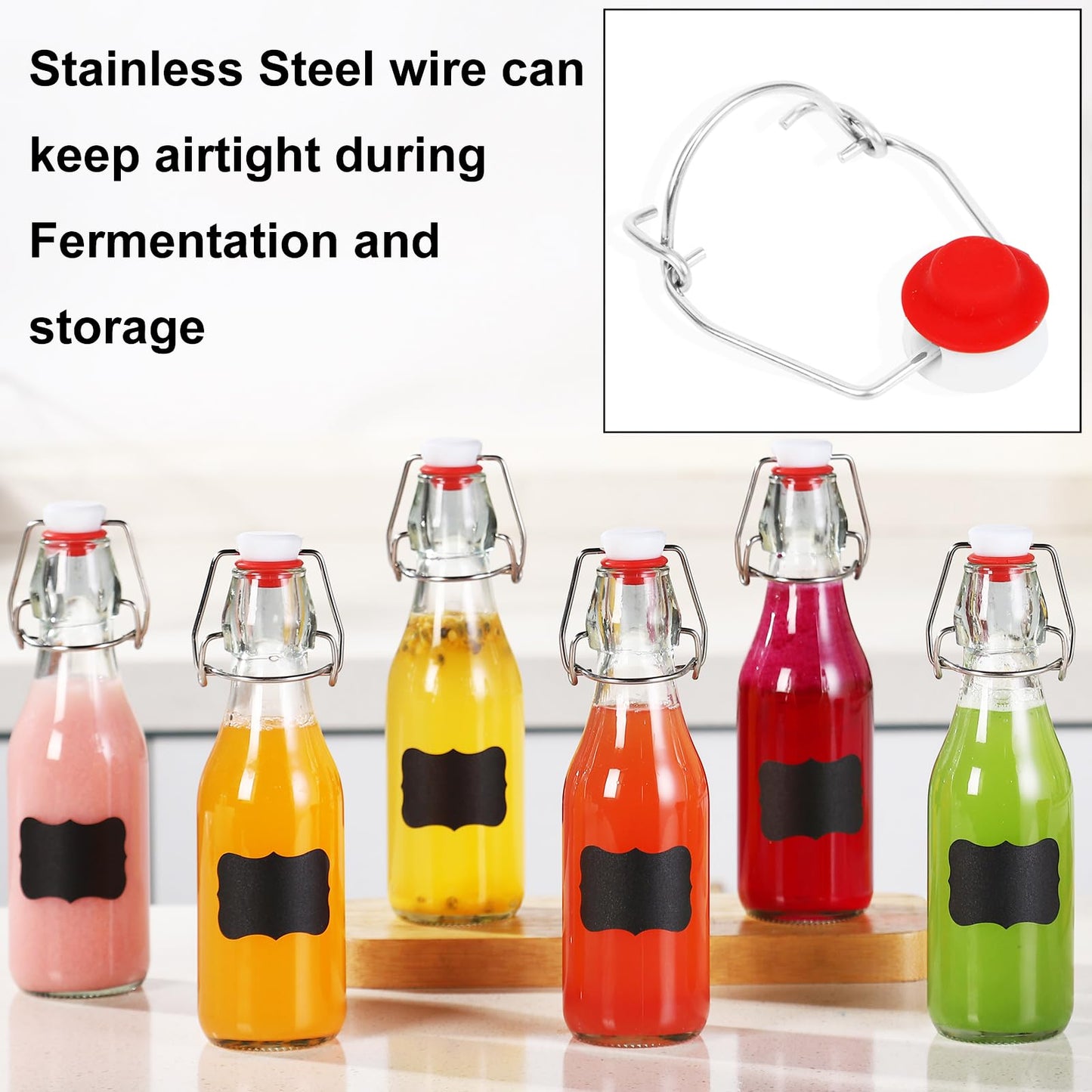12 Pack 8.5oz Flip Top Glass Bottles,8.5oz swing top glass bottles with airtight lids for Home Brewing,2nd Fermentation,Kombucha,Kefir,Vanilla Extract,Juice,Tea,Beverages,Soda,Oils,Vinegar,Limoncello