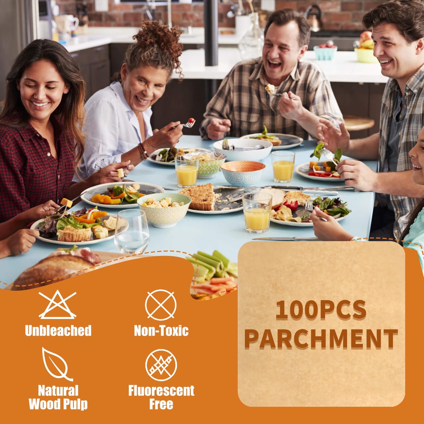 Air Fryer Parchment Paper for Ninja 12-in-1 Double Oven DCT451 DCT401 DCT601 DCT651, 100PCS Air Fryer Disposable Liners for Ninja Foodi Airfryer Combo