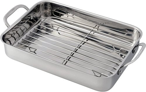 Cuisinart 14-Inch Chef's Classic Lasagna Pan - Stainless Steel with Roasting Rack